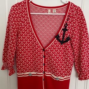 Moth brand nautical 100% cotton cardigan. This is amazing, like new! Size M